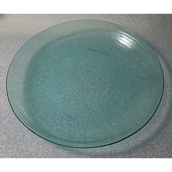 Set of 8 Arcoroc France Green Teal Glass Salad Dessert Plate Ribbed 7.5" - Picture 9 of 10
